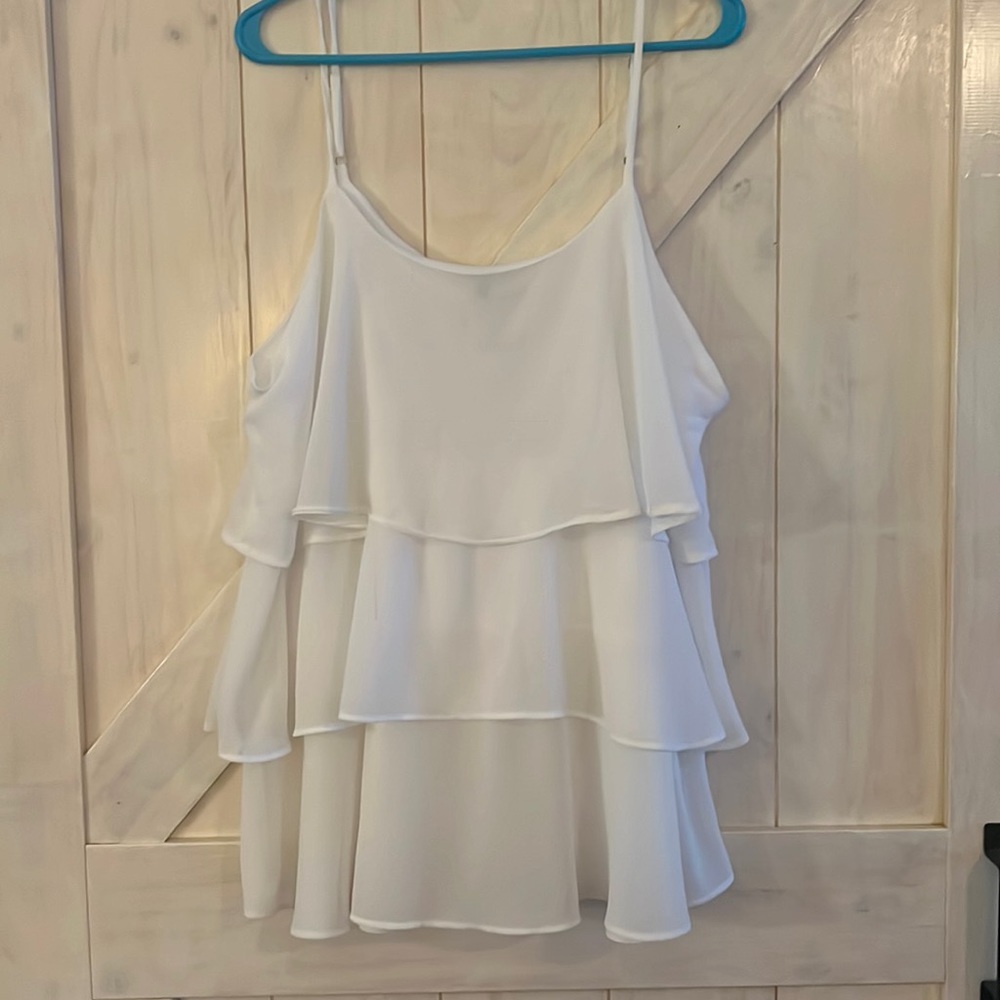 Perfectly Priscilla layered white dress tank